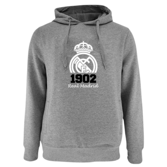 Real Madrid férfi kapucnis pulóver No21 Crest grey