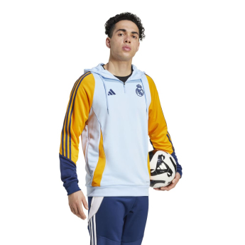 Real Madrid férfi kapucnis pulóver Track globlue
