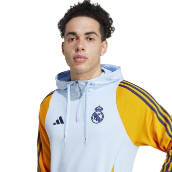 Real Madrid férfi kapucnis pulóver Track globlue