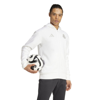 Real Madrid férfi kapucnis pulóver Anthem white