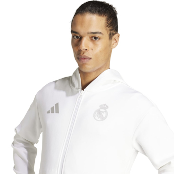 Real Madrid férfi kapucnis pulóver Anthem white