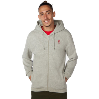 FC Liverpool férfi kapucnis pulóver Zip Through grey