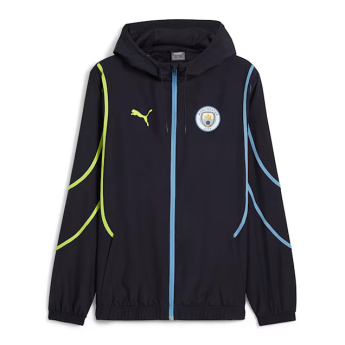 Manchester City férfi futball kabát Pre-Match navy