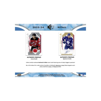 NHL dobozok NHL hokikártyák 2023-24 Upper Deck SP Hockey Blaster Box