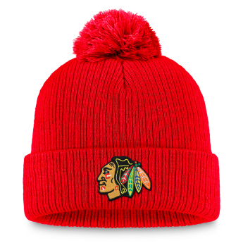 Chicago Blackhawks téli sapka A/CAP Beanie Cuff Pom