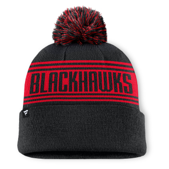 Chicago Blackhawks téli sapka A/CAP Beanie Cuff W/Pom