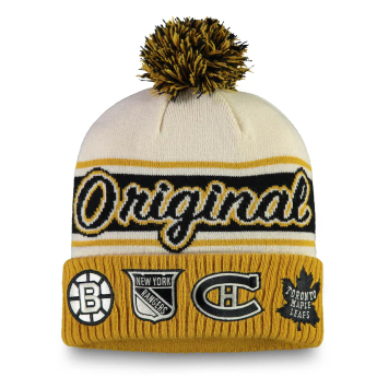 Jégkorong képviselet téli sapka Original 6 Refresh Cuffed Knit Hat with Pom - Tan