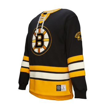 Boston Bruins férfi pulóver Heritage Lace-Up Crew Vintage Logo