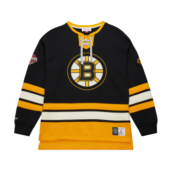 Boston Bruins férfi pulóver Heritage Lace-Up Crew Vintage Logo