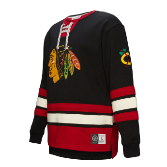 Chicago Blackhawks férfi pulóver Heritage Lace-Up Crew Vintage Logo