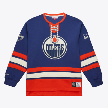 Edmonton Oilers férfi pulóver Heritage Lace-Up Crew Vintage Logo