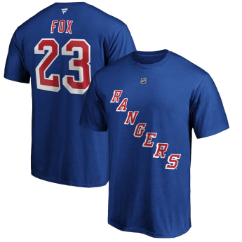 New York Rangers férfi póló Adam Fox #23 Stack Logo Name & Number
