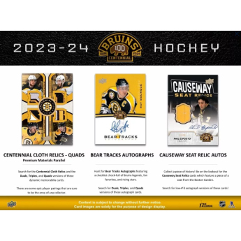 NHL dobozok NHL hokikártyák 2023-24 Upper Deck Boston Bruins Centennial Hobby Box