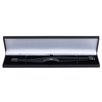 Newcastle United bőr karkötő Black IP Leather Bracelet