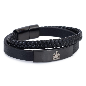 Newcastle United bőr karkötő Black IP Leather Bracelet