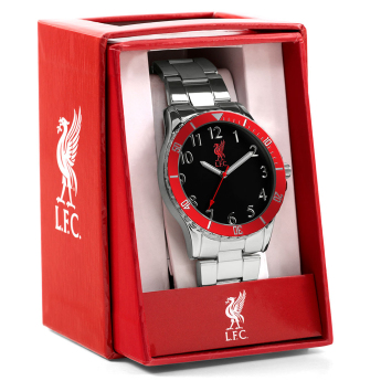 FC Liverpool karóra Mens Red & Silver Bracelet