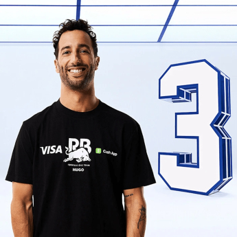 Visa Cash App RB férfi póló Daniel Ricciardo black F1 Team 2024