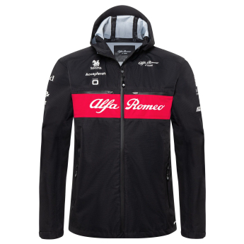 Alfa Romeo Racing férfi kapucnis kabát Rain official black F1 Team 2023