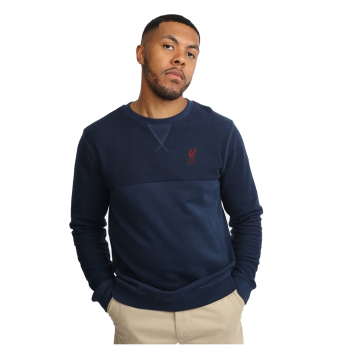 FC Liverpool férfi pulóver Crew navy
