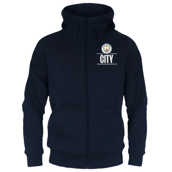Manchester City férfi kapucnis pulóver SLab zip navy