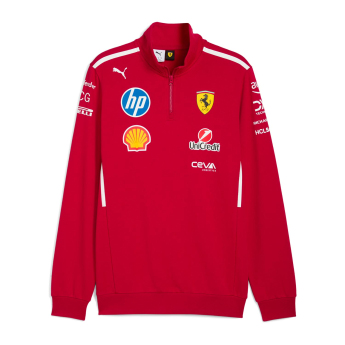 Ferrari férfi pulóver 1/4 Zip official Teamline Replica F1 Team 2025