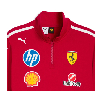 Ferrari férfi pulóver 1/4 Zip official Teamline Replica F1 Team 2025
