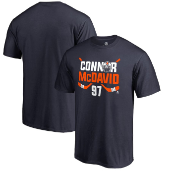 Edmonton Oilers férfi póló Connor McDavid #97 Hometown Collection CM97 navy