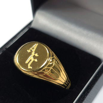 FC Arsenal gyűrű 18ct Gold Plated on Silver Signet Ring - V