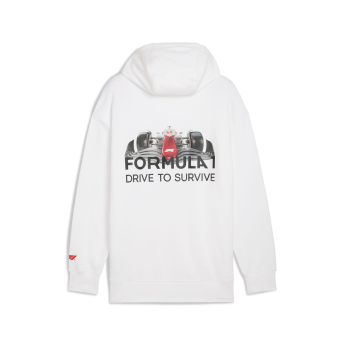 Forma 1 férfi kapucnis pulóver DTS Relaxed white F1 Team 2025