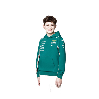 Aston Martin gyerek kapucnis pulóver official Teamline Replica green F1 Team 2025