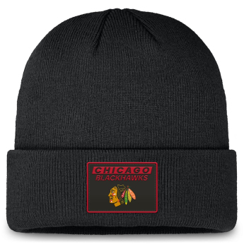 Chicago Blackhawks téli sapka Authentic Pro Cuffed Knit Hat Black