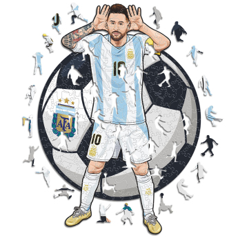 Labdarúgó válogatott fa puzzle Argentina Messi 150 pcs