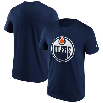 Edmonton Oilers férfi póló Primary Logo Graphic navy