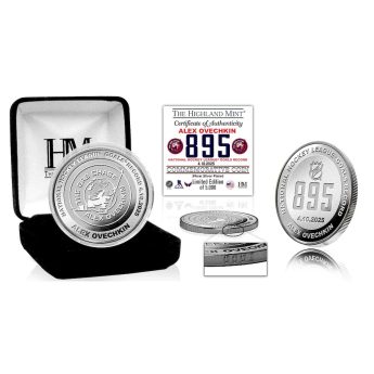 Washington Capitals gyűjtői érmék Alex Ovechkin #8 The GR8 Chase Scorer 39mm Silver Coin