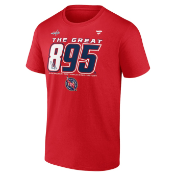 Washington Capitals férfi póló Alex Ovechkin #8 The GR8 Chase Scorer 895 red