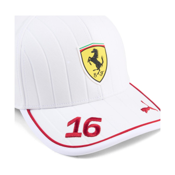 Ferrari baseball sapka Leclerc official Teamline Replica white F1 Team 2025
