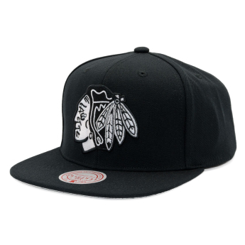 Chicago Blackhawks baseball flat sapka Evergreen Black White Snapback