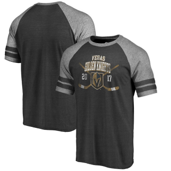 Vegas Golden Knights férfi póló Line Shift 2 Stripe Tri-Blend Raglan