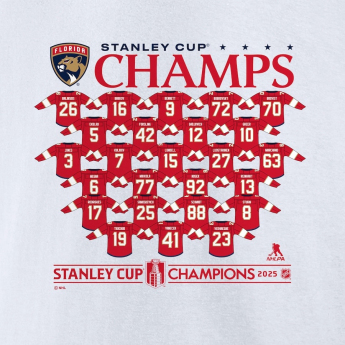 Florida Panthers férfi póló 2025 Stanley Cup Champions Jersey Roster white