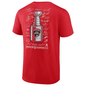 Florida Panthers férfi póló 2025 Stanley Cup Champions Signature Roster red