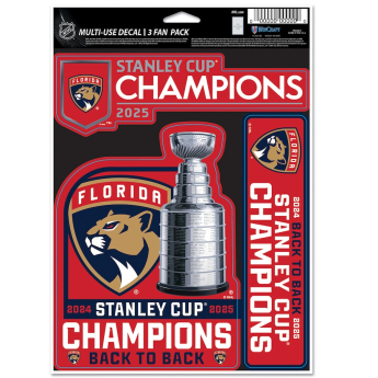 Florida Panthers matrica szett 2025 Stanley Cup Champions 3-Pack Fan