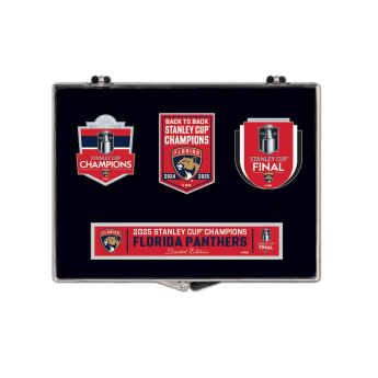 Florida Panthers kitűző szett 2025 Stanley Cup Champions Three-Piece Collector Pin Set