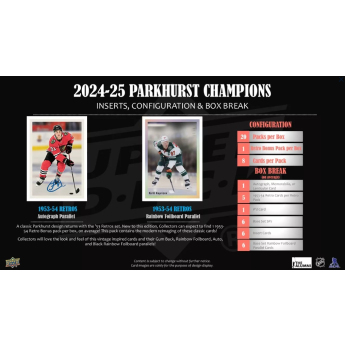 NHL dobozok NHL hokikártyák 2024-25 Upper Deck Parkhurst Champions Hockey Hobby box