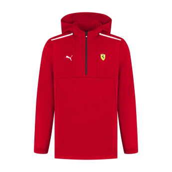 Ferrari férfi kapucnis pulóver 1/4 Zip red F1 Team 2025