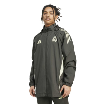Real Madrid férfi kapucnis kabát Allweather grey