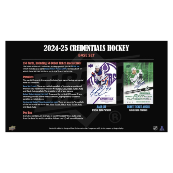 NHL dobozok NHL hokikártyák 2024-2025 Upper Deck Credentials Hobby Box
