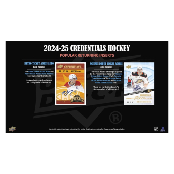 NHL dobozok NHL hokikártyák 2024-2025 Upper Deck Credentials Hobby Box