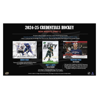 NHL dobozok NHL hokikártyák 2024-2025 Upper Deck Credentials Hobby Box