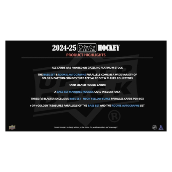 NHL dobozok NHL hokikártyák 2024-25 Upper Deck O-Pee-Chee Platinum Blaster Box