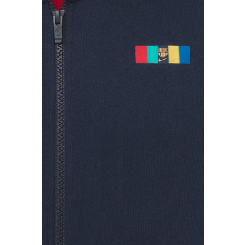 FC Barcelona férfi kapucnis pulóver Club Zip obsidian